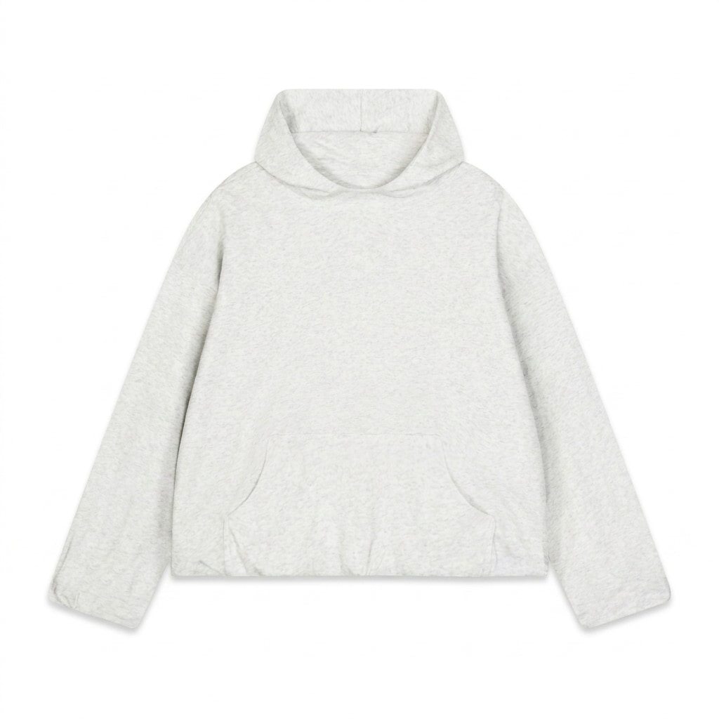 Boxy Gather-Hem Hoodie — hero product shot