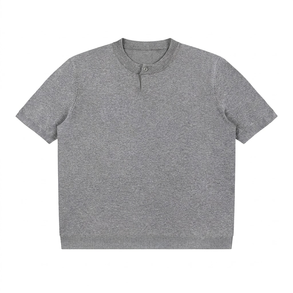 Cotton Knit Henley T-Shirt — hero product shot