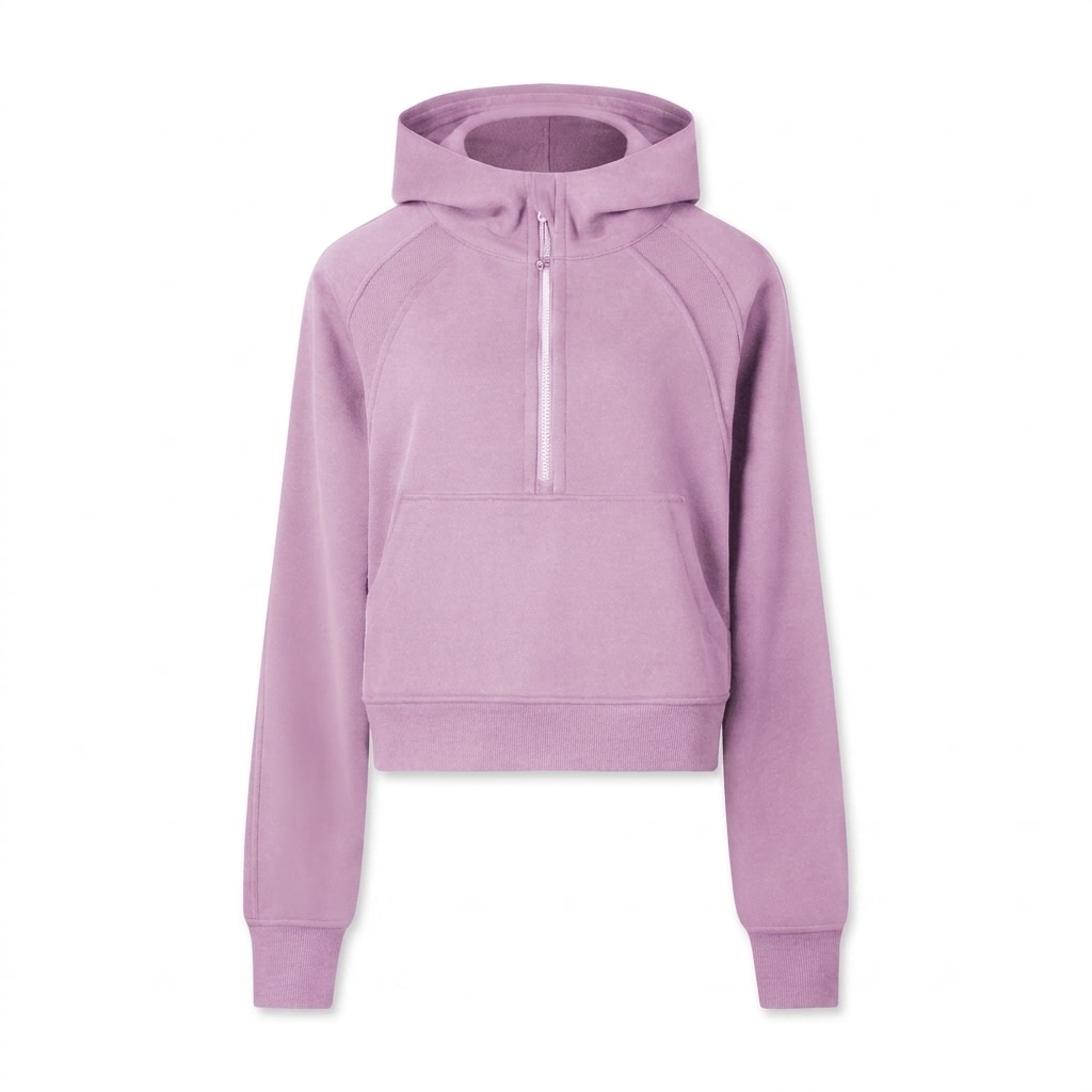 Cropped Half-Zip Hoodie — hero product shot