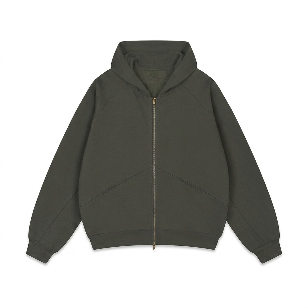 Dolman Sleeve Zip-Through Hoodie — hero product shot