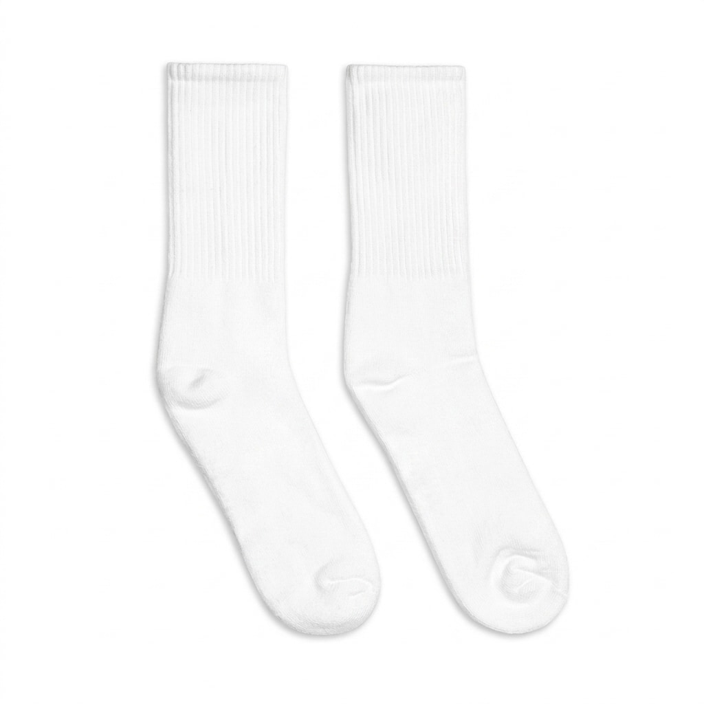 Embroidered Crew Socks — hero product shot
