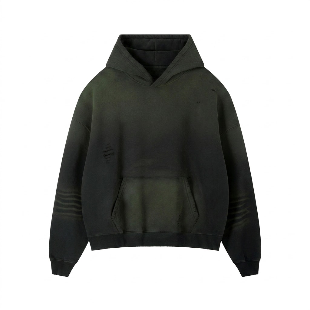 Frayed Sunfade Boxy Hoodie — hero product shot