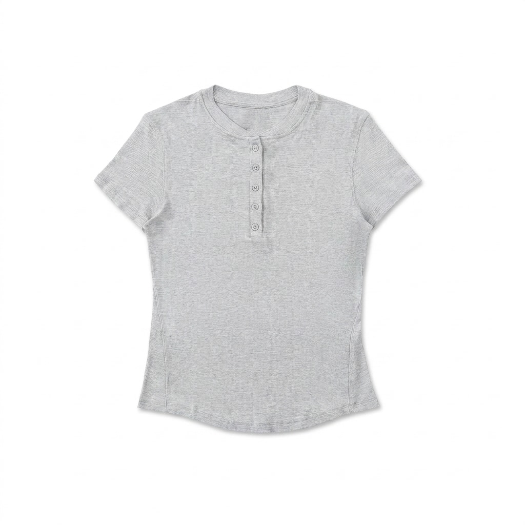 Modal Bodycon Henley Shirt — hero product shot