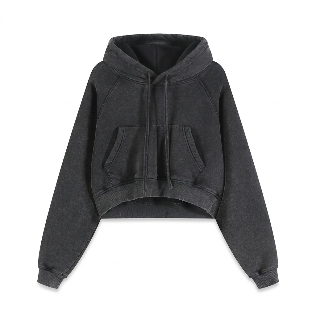 Snow Washed Cropped Hoodie — hero product shot