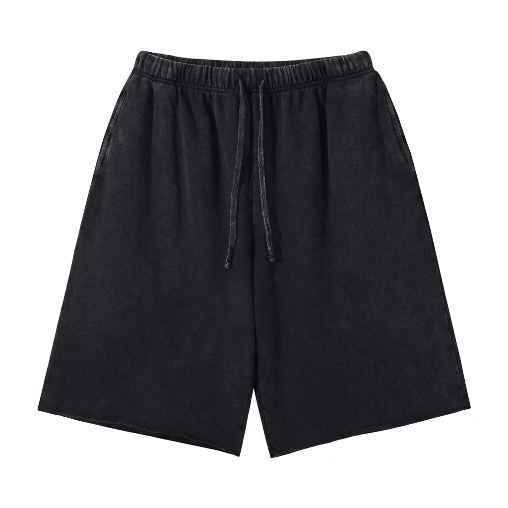 Snow Washed Raw Hem Shorts — hero product shot