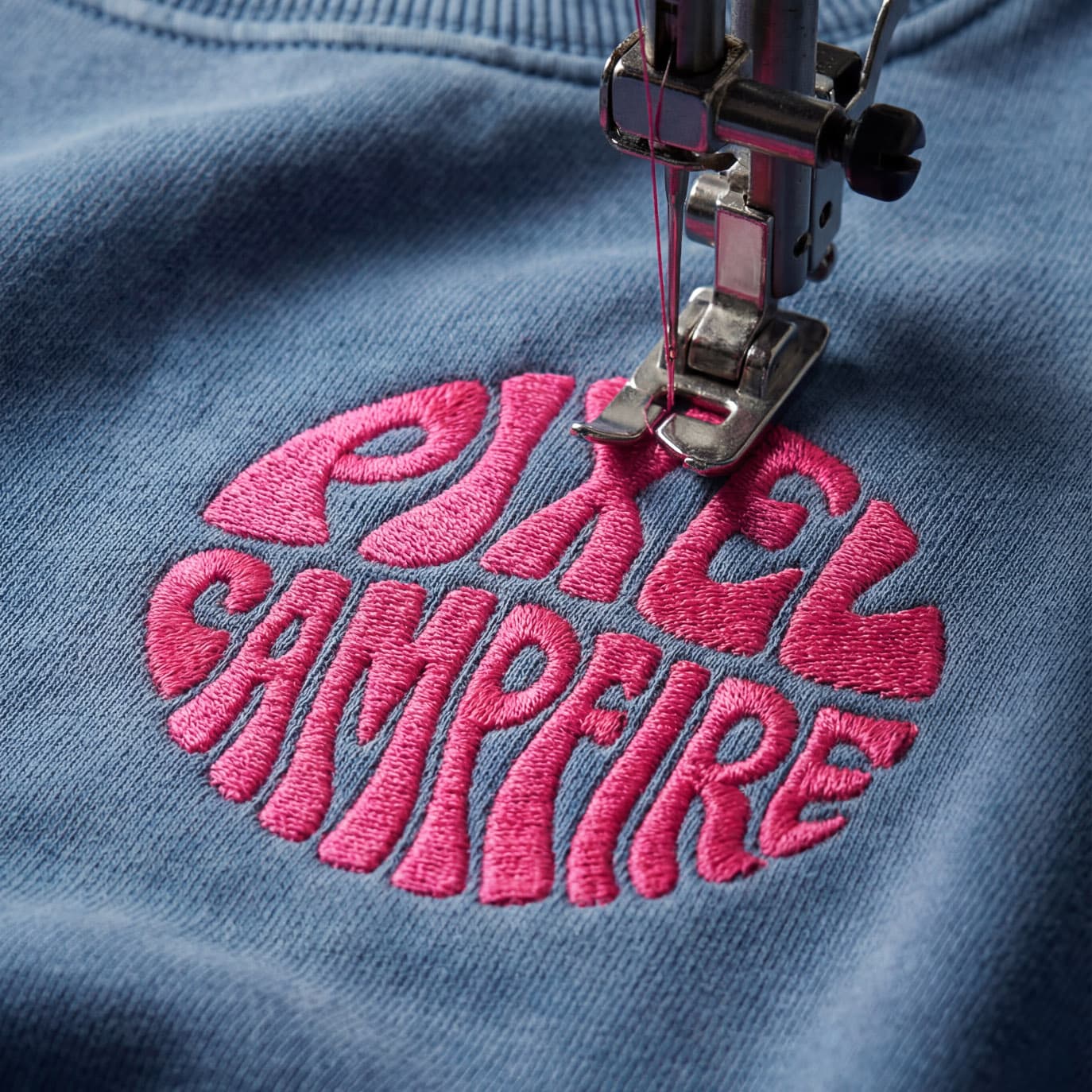 Precision stitching close-up