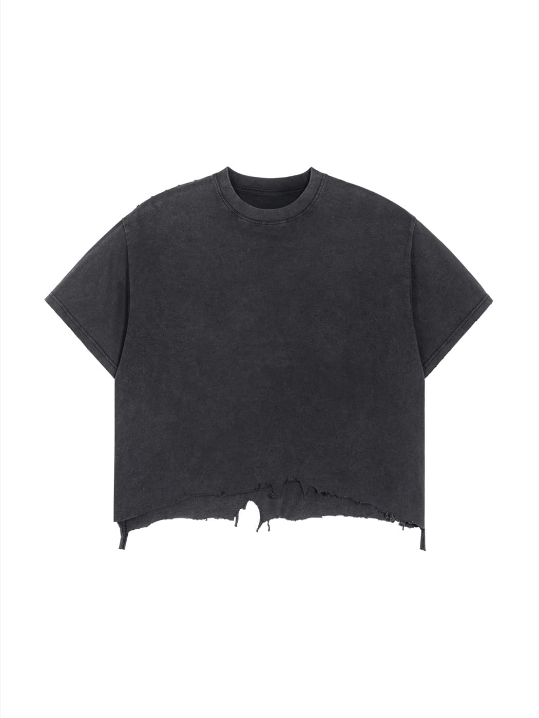 Snow wash raw-hem tee