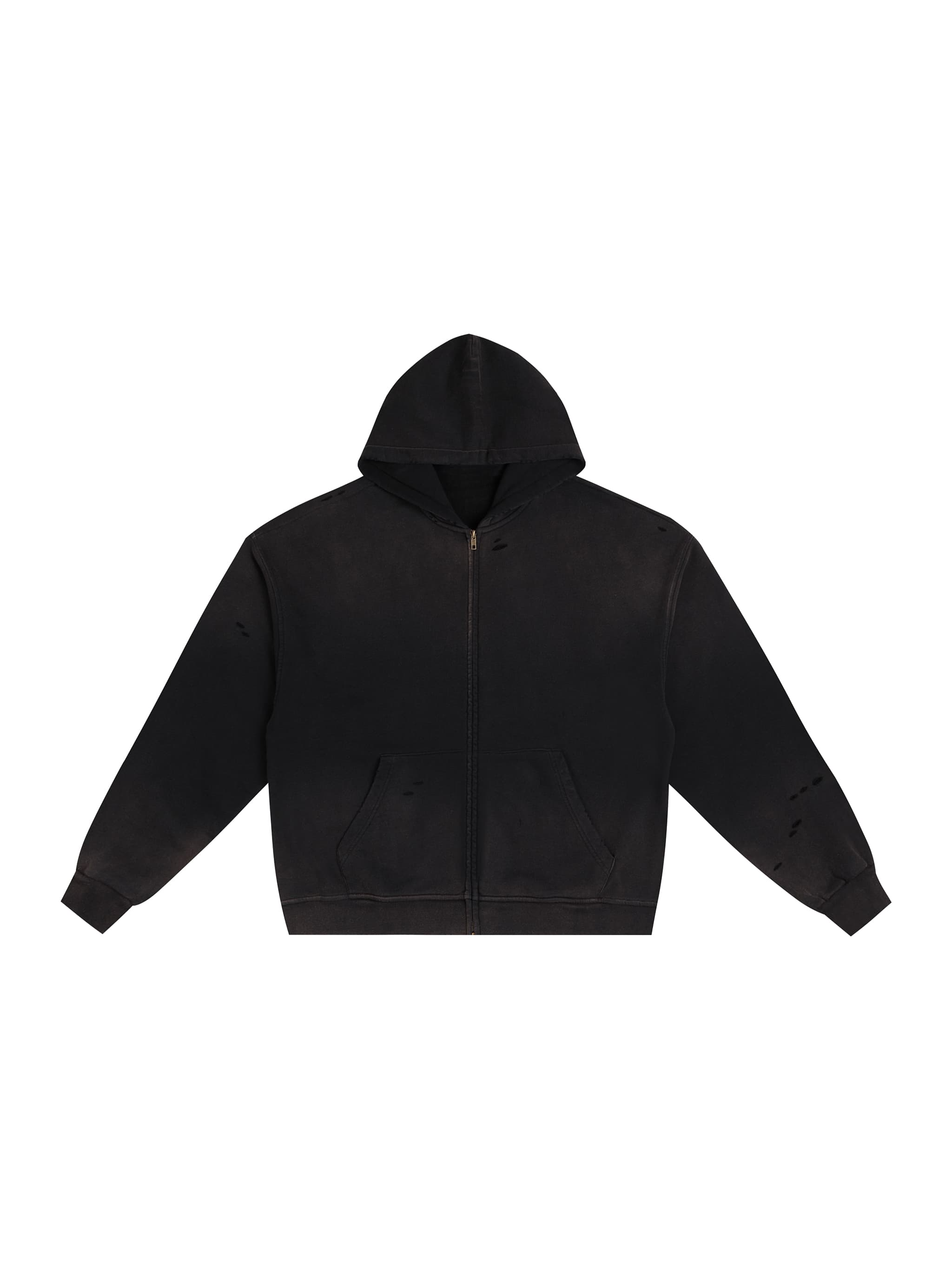 Custom Hand-Frayed Sunfade Zip Hoodie — Hoodies