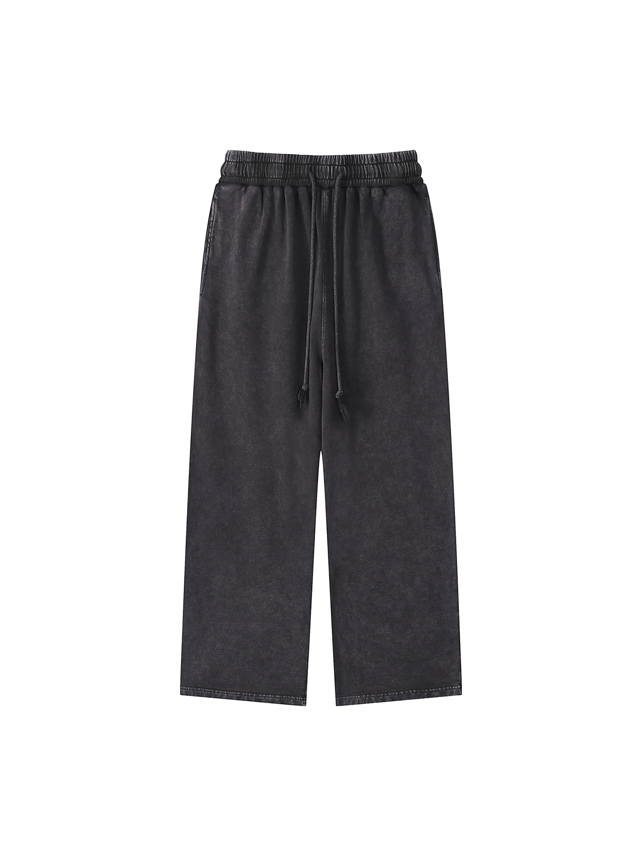 Snow Washed Straight Leg Pants — Black