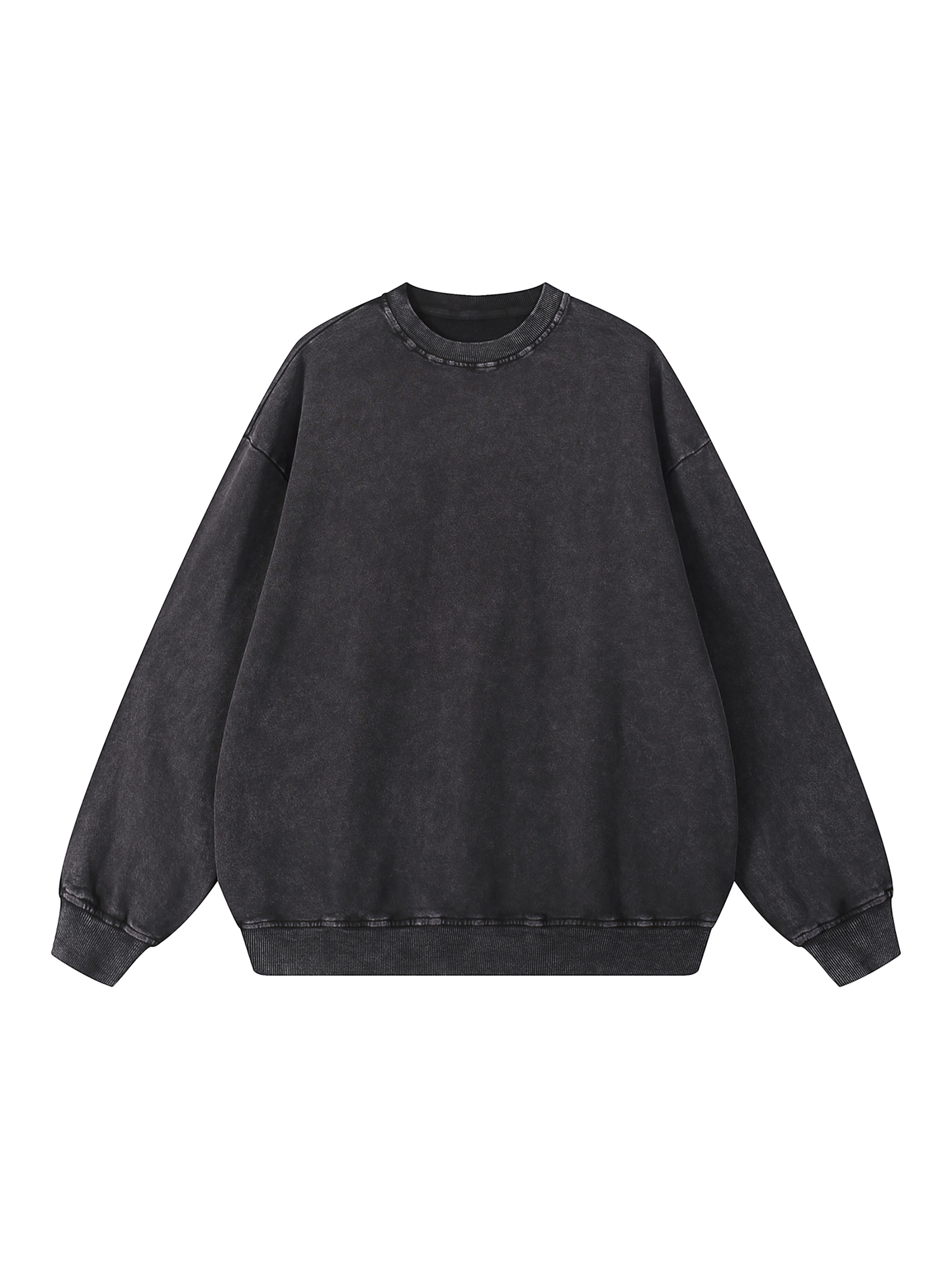 Oversized Snow Wash Sweatshirt — Black