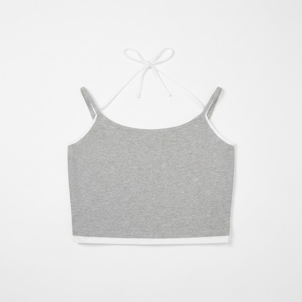 Contrast Binding Halter Tank Top — hero product shot
