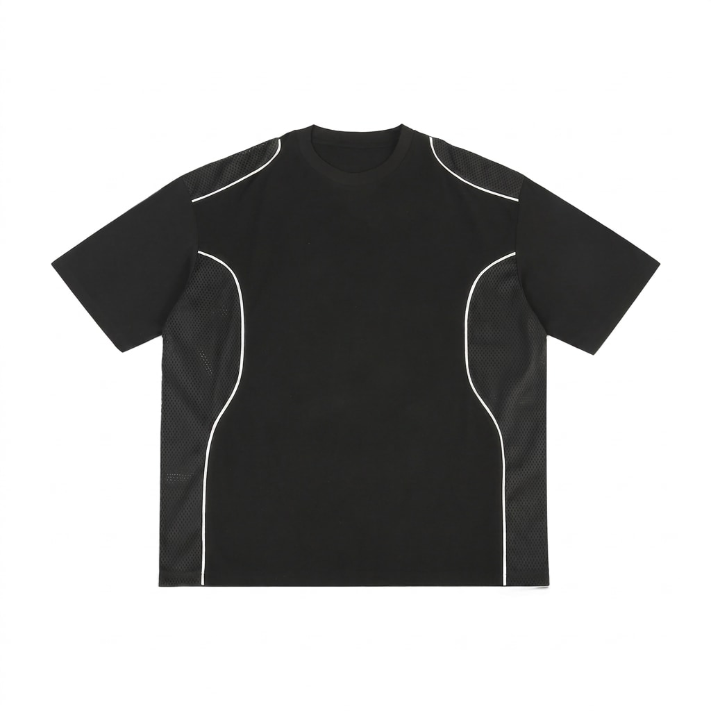 Contrast Piped Panel T-Shirt — hero product shot