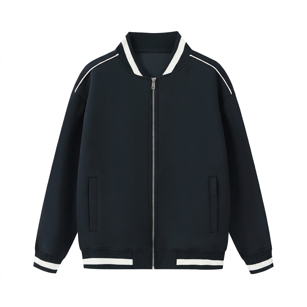 Contrast Piping Bomber Jacket — hero product shot
