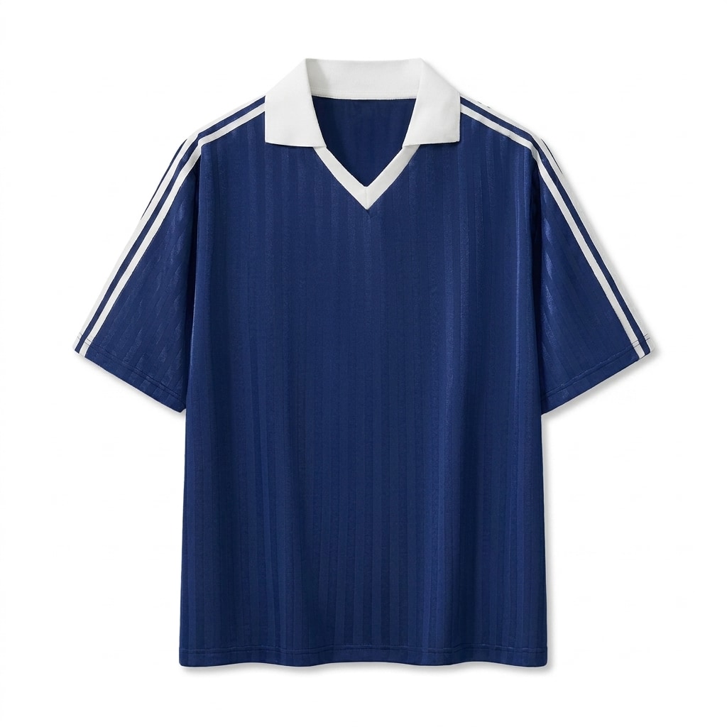 Contrast Collar Striped Soccer Jersey — hero product shot