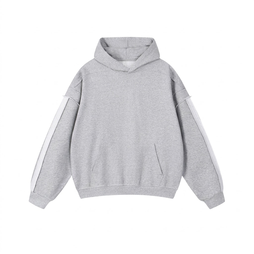 Double-Layered Raw Edge Hoodie — hero product shot