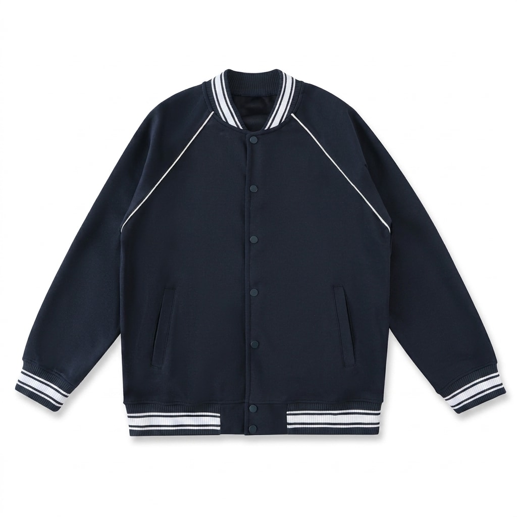 Contrast Trim Varsity Jacket — hero product shot