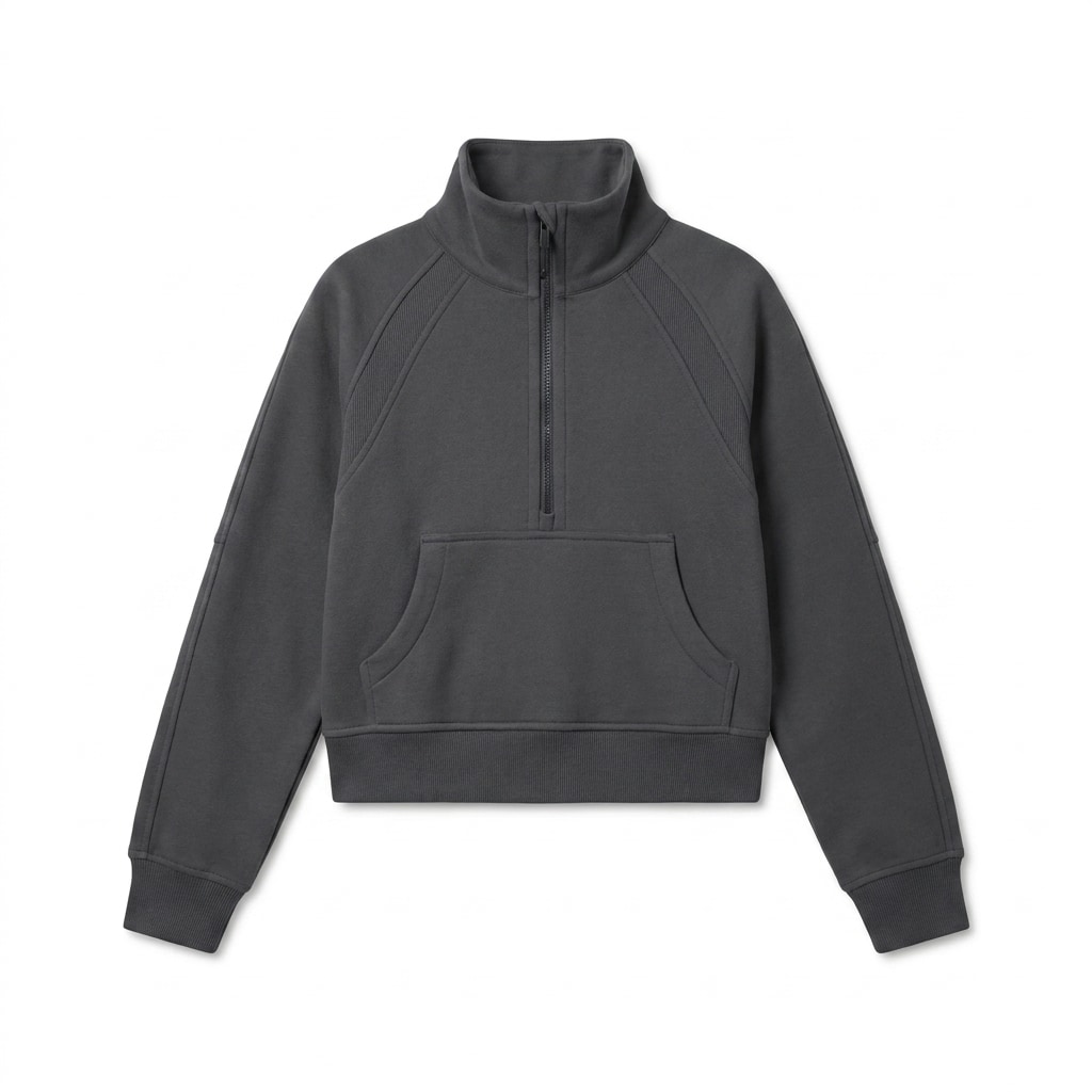 Cropped Half-Zip Sweatshirt — hero product shot