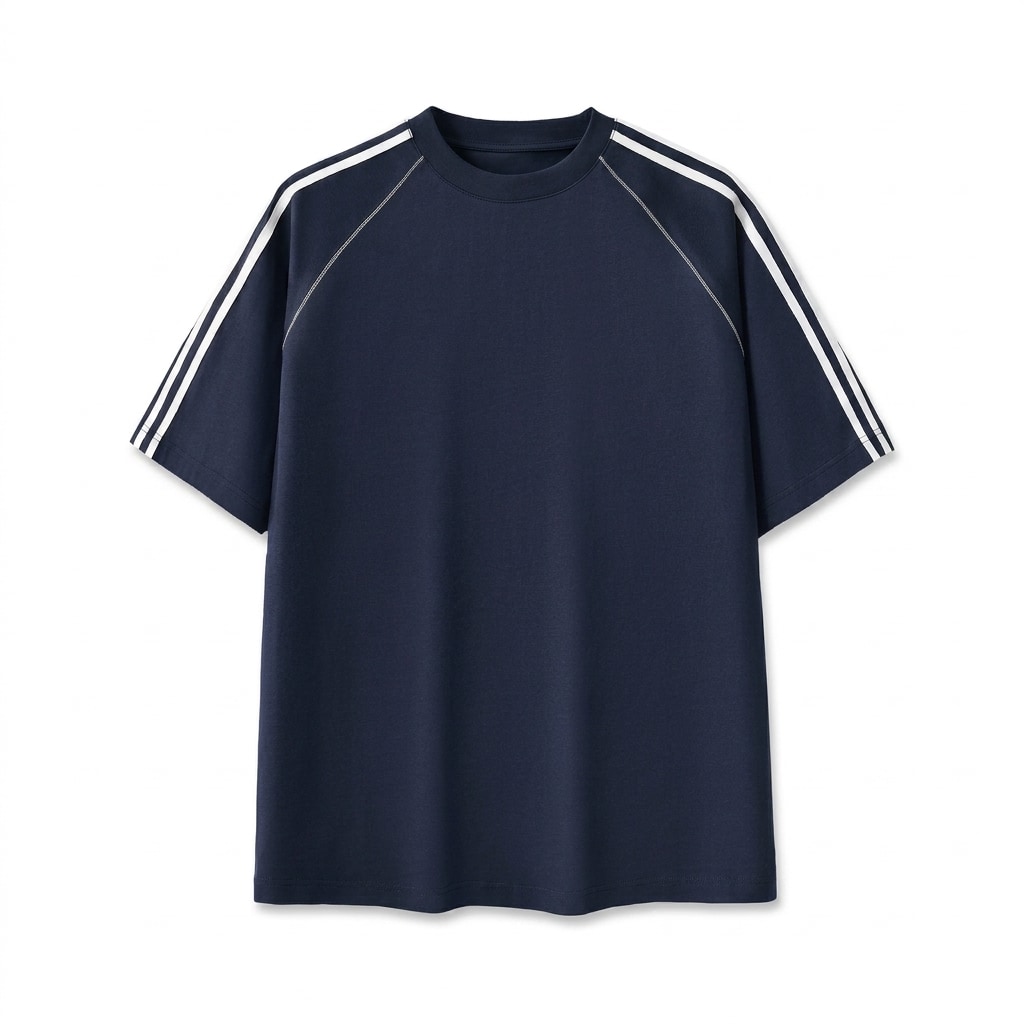 Custom Striped Contrast Stitch T-Shirt — hero product shot