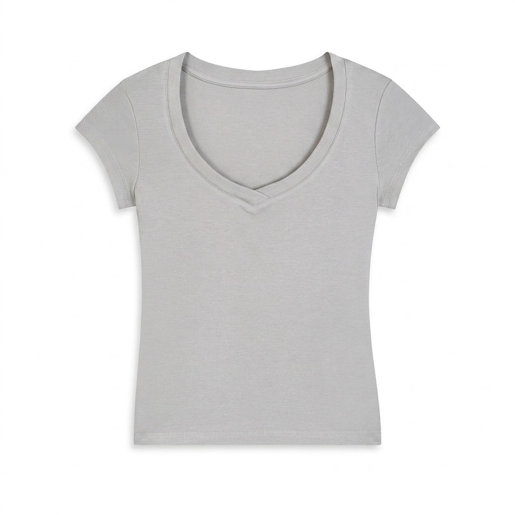 Custom V-Neck Bodycon T-Shirt — hero product shot