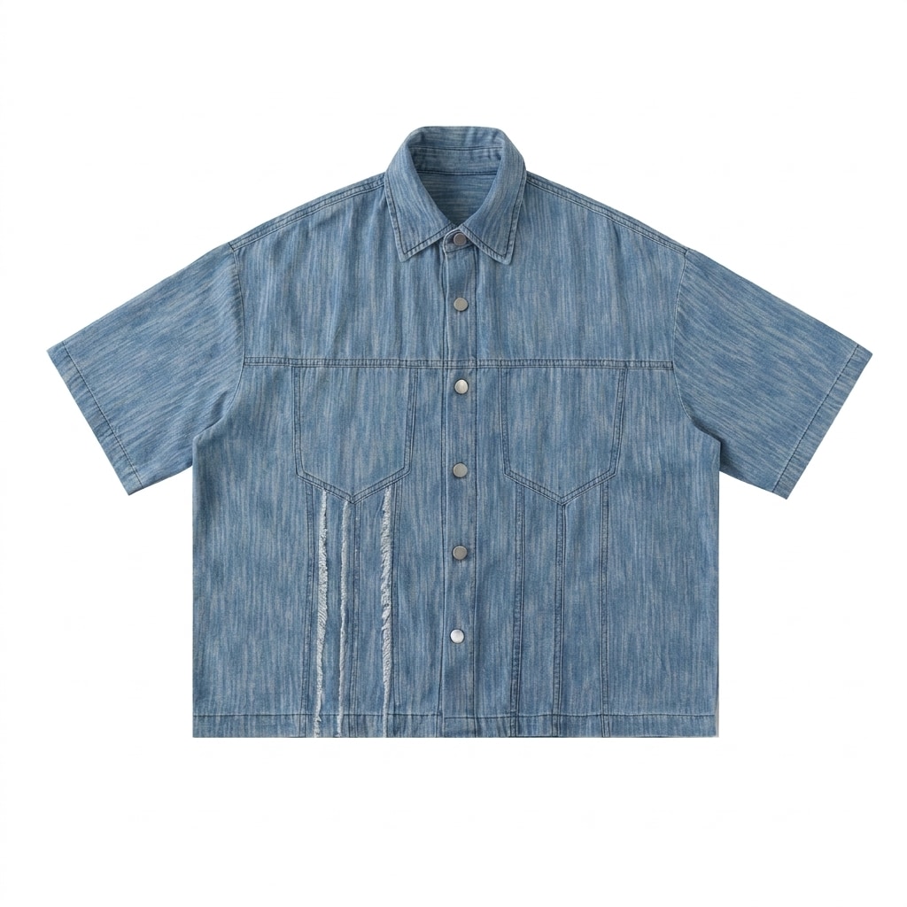 Distressed Wash Short-Sleeve Shirt — hero product shot