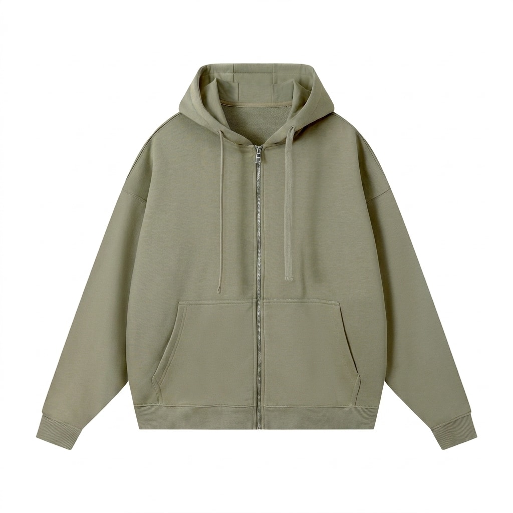 Drop-Shoulder Zip-Up Hoodie — hero product shot