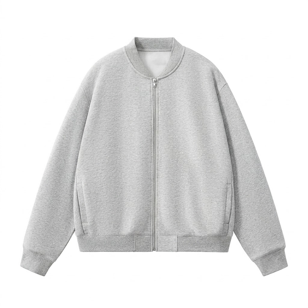 Essential Zip-Up Varsity Jacket — hero product shot