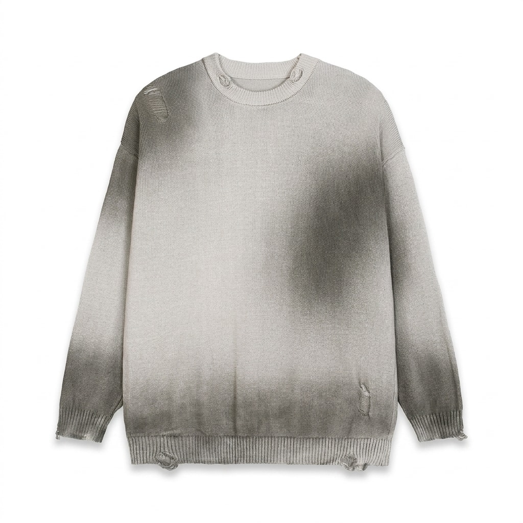 Faded Distressed Crewneck Sweater — hero product shot