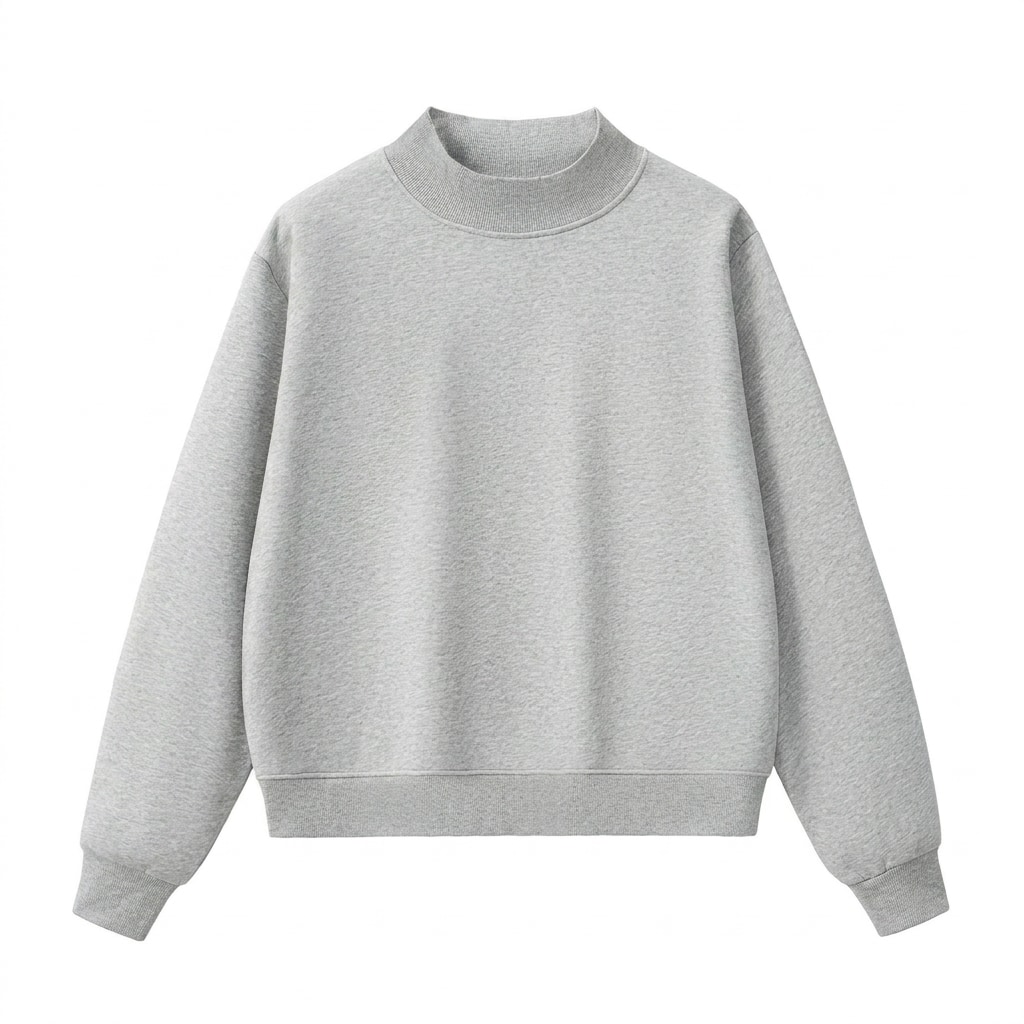 Fleece Mock-Neck Crew Sweatshirt — hero product shot