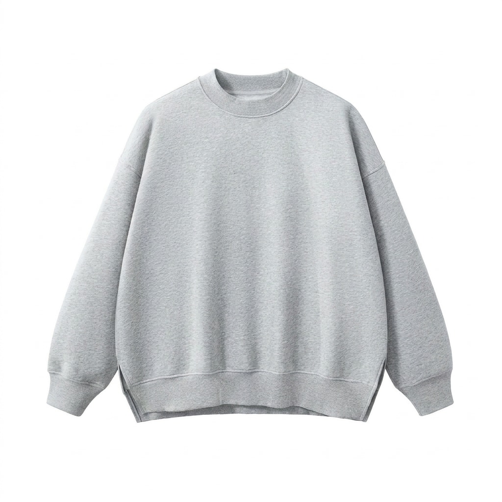 Fleece Side Slit Crewneck Sweatshirt — hero product shot
