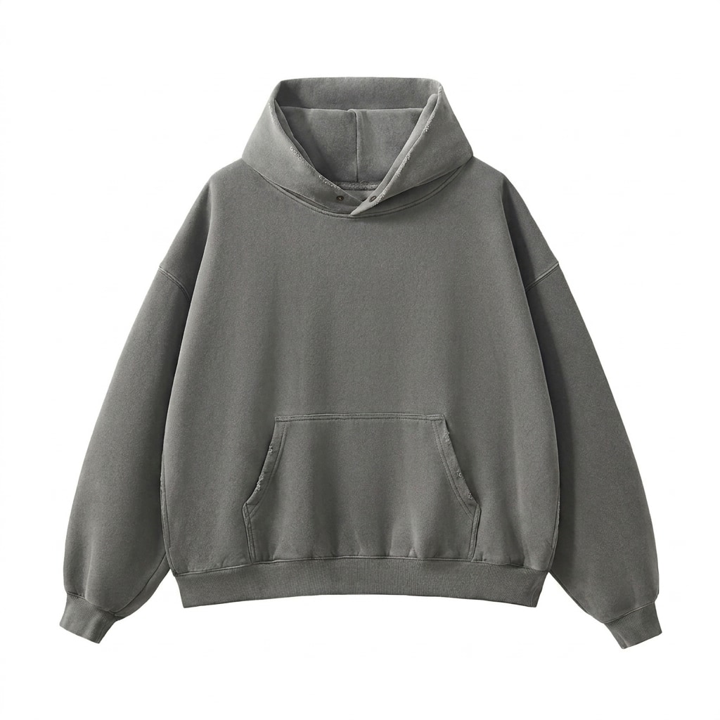Frayed Enzyme Washed Fleece Hoodie — hero product shot