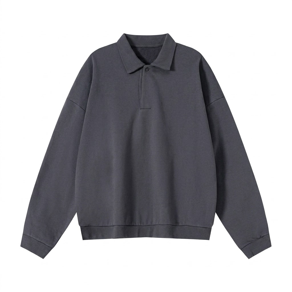 Heavyweight Fleece Polo Sweatshirt — hero product shot