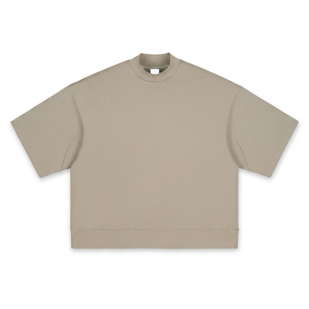Heavyweight Oversized Mock Neck T-Shirt — hero product shot
