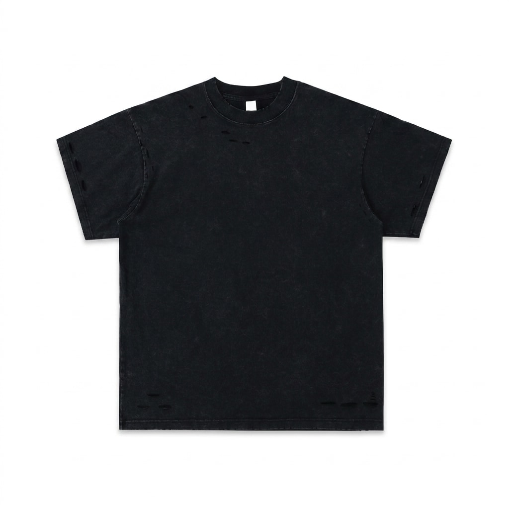 Heavyweight Snow Washed Hand-Frayed T-Shirt — hero product shot