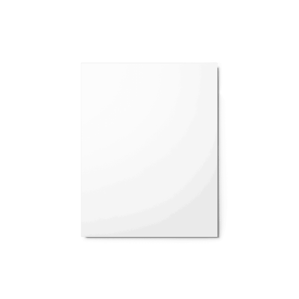 Glossy Metal Print — White
