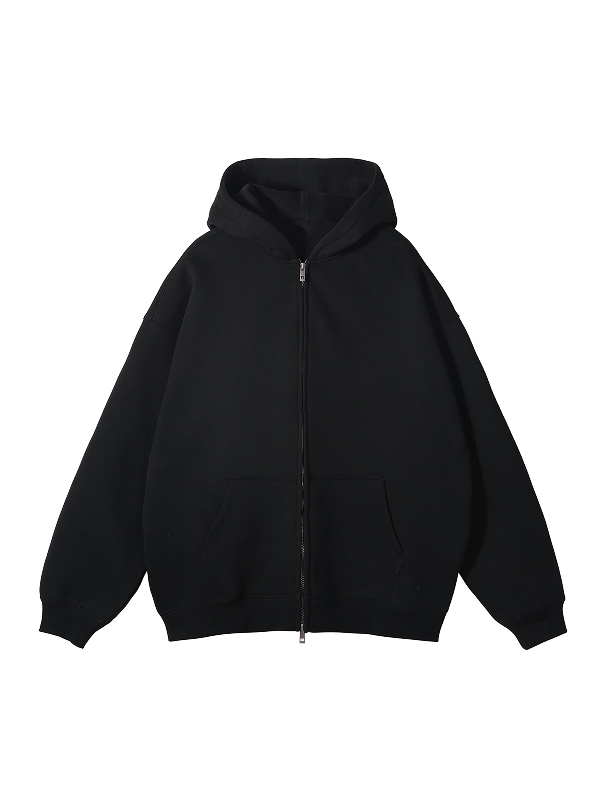 Custom Fleece Zip-Through Hoodie — Black