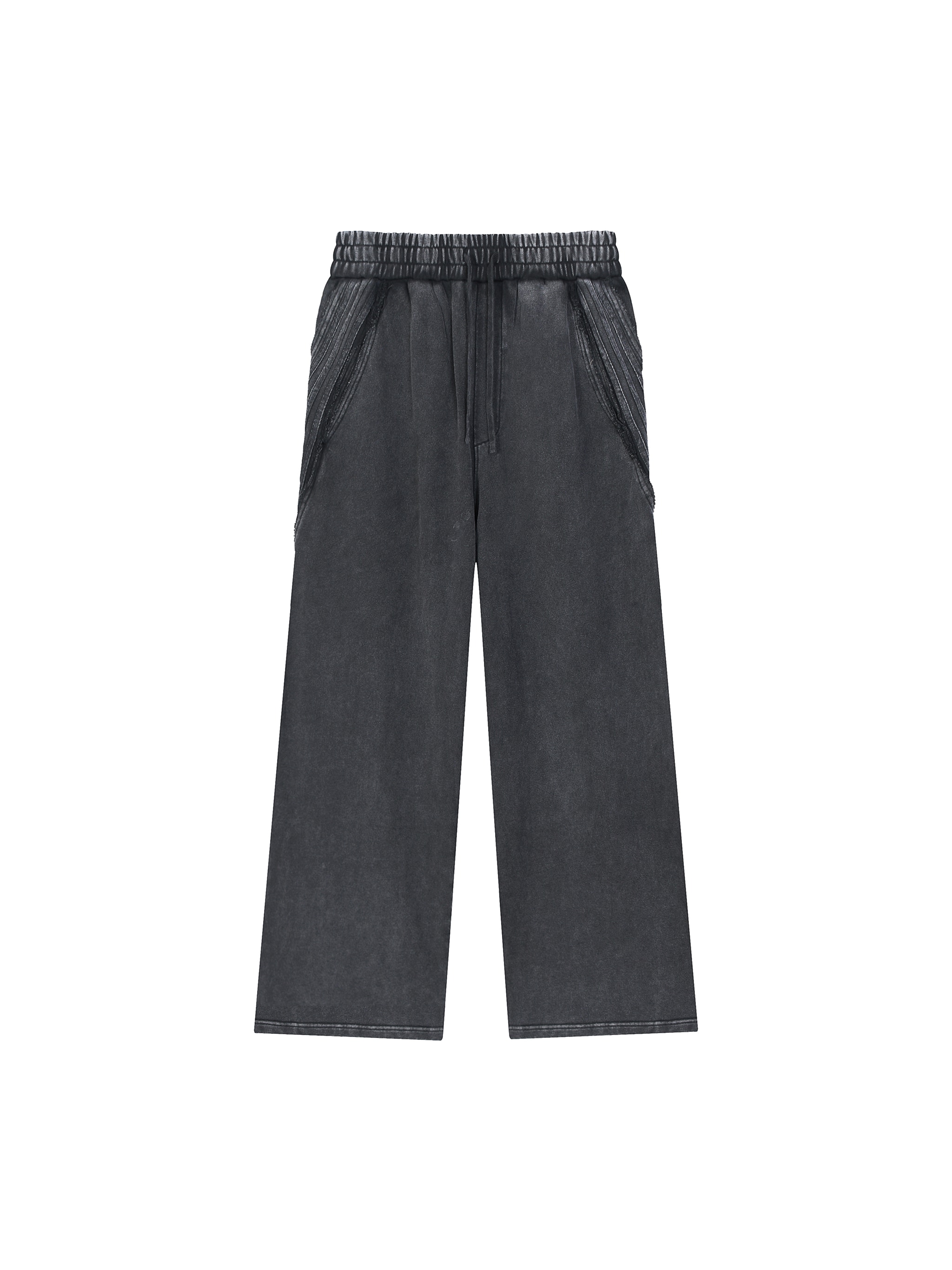 Snow Washed Straight Leg Sweatpants — Black