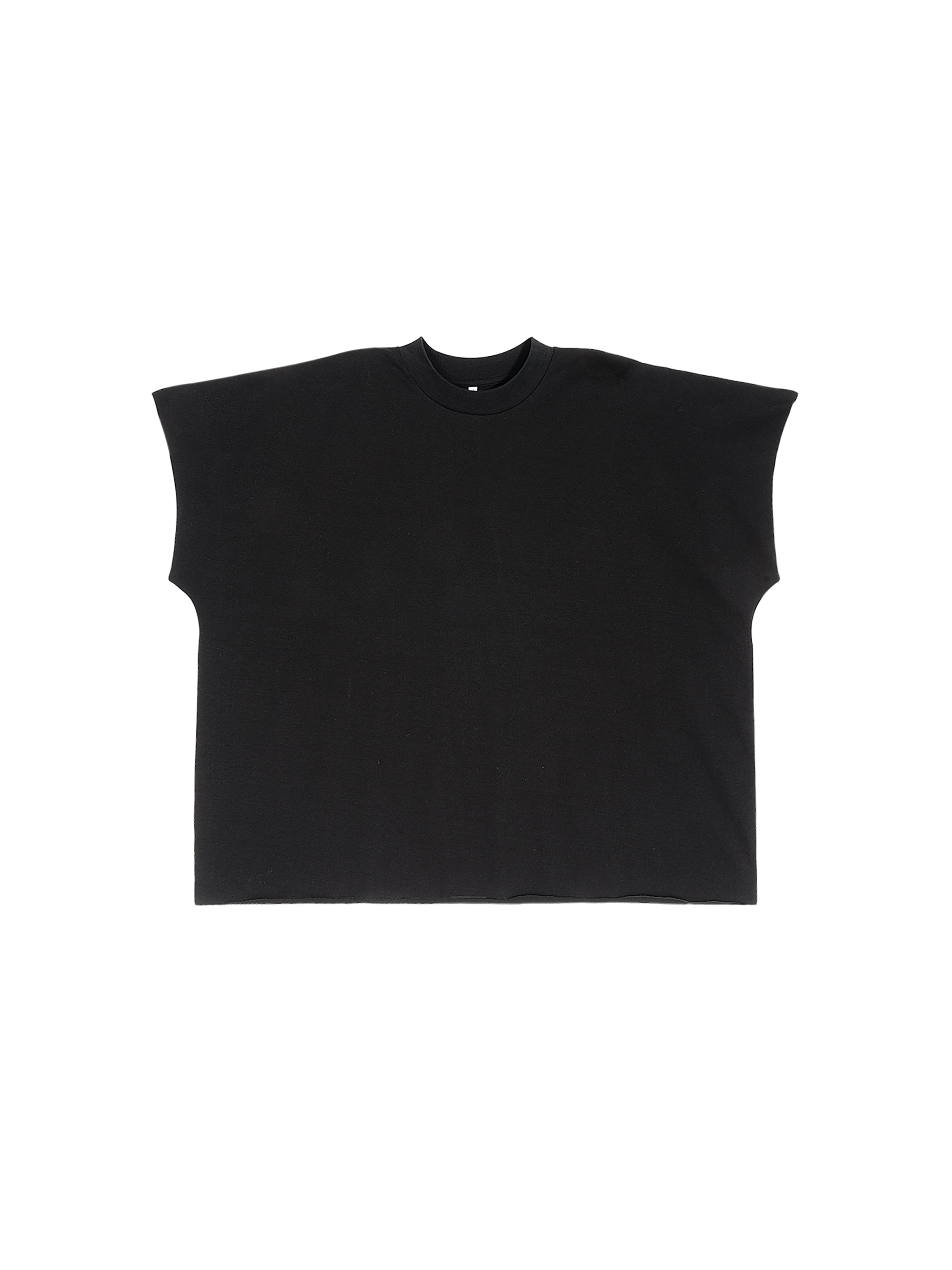Raw Edge Boxy T-Shirt — Black
