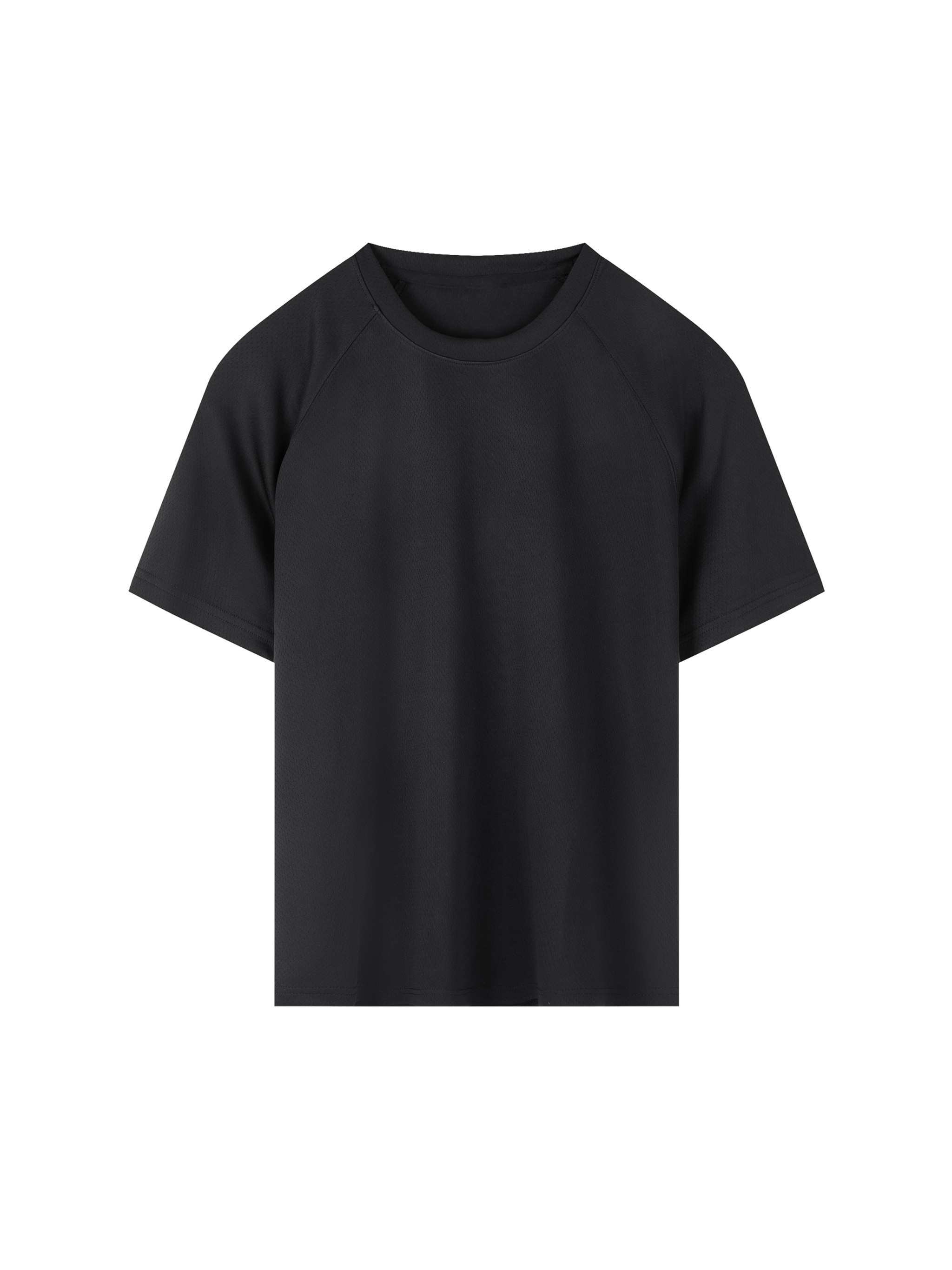 Custom Raglan Mesh T-Shirt — Black