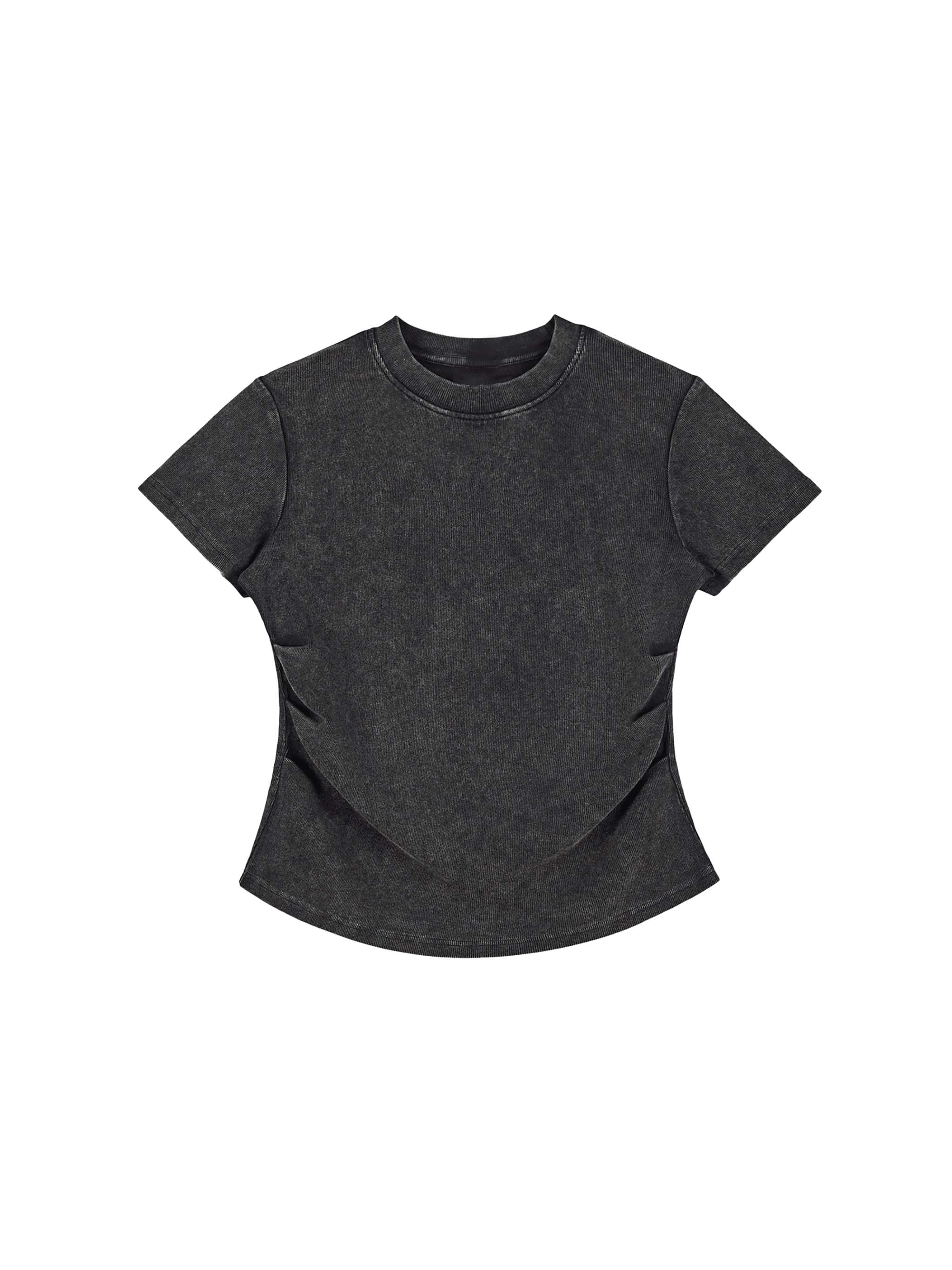 Vintage Washed Bodycon T-Shirt — Black