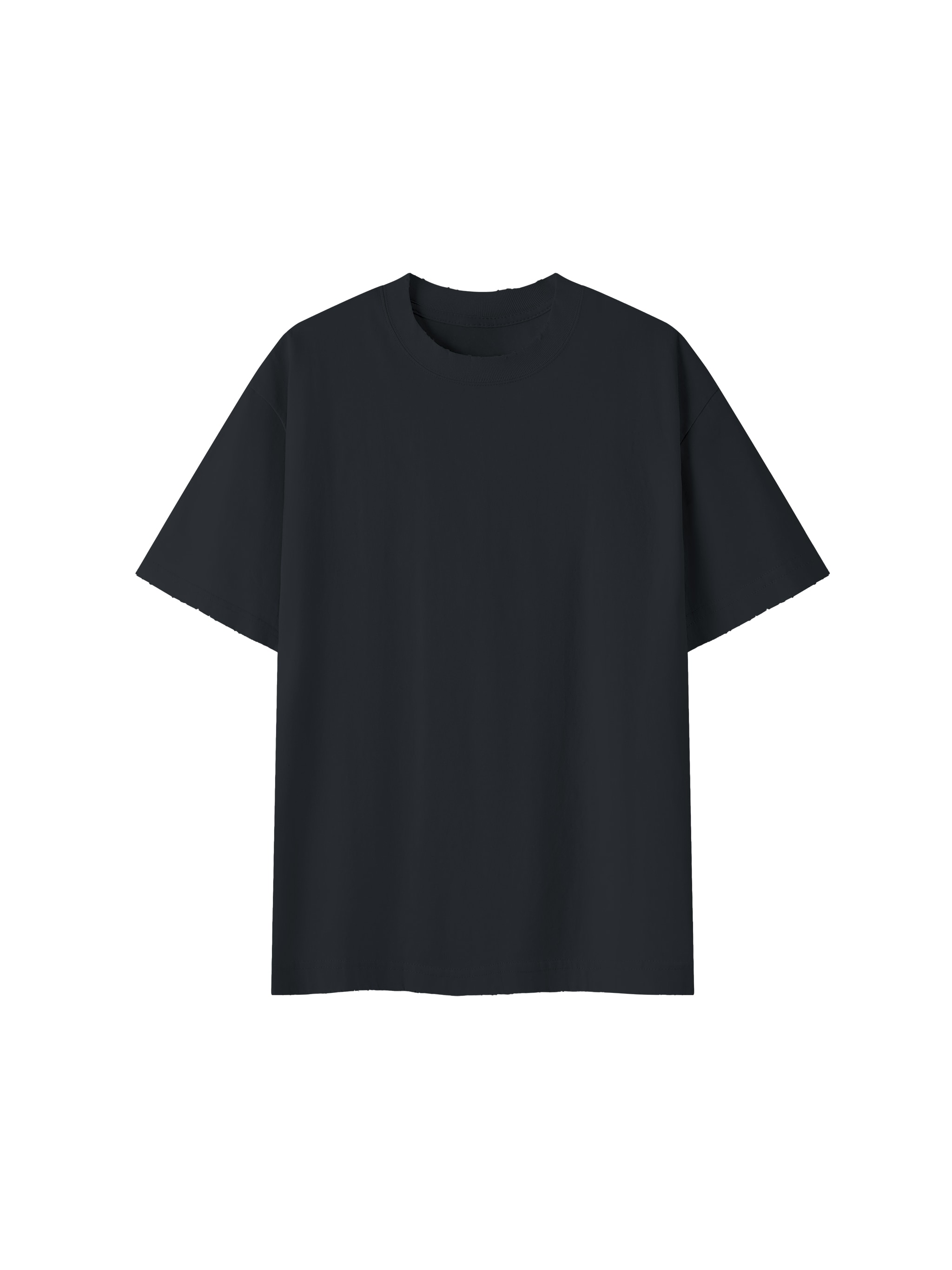 Vintage Wash Distressed T-Shirt — Black
