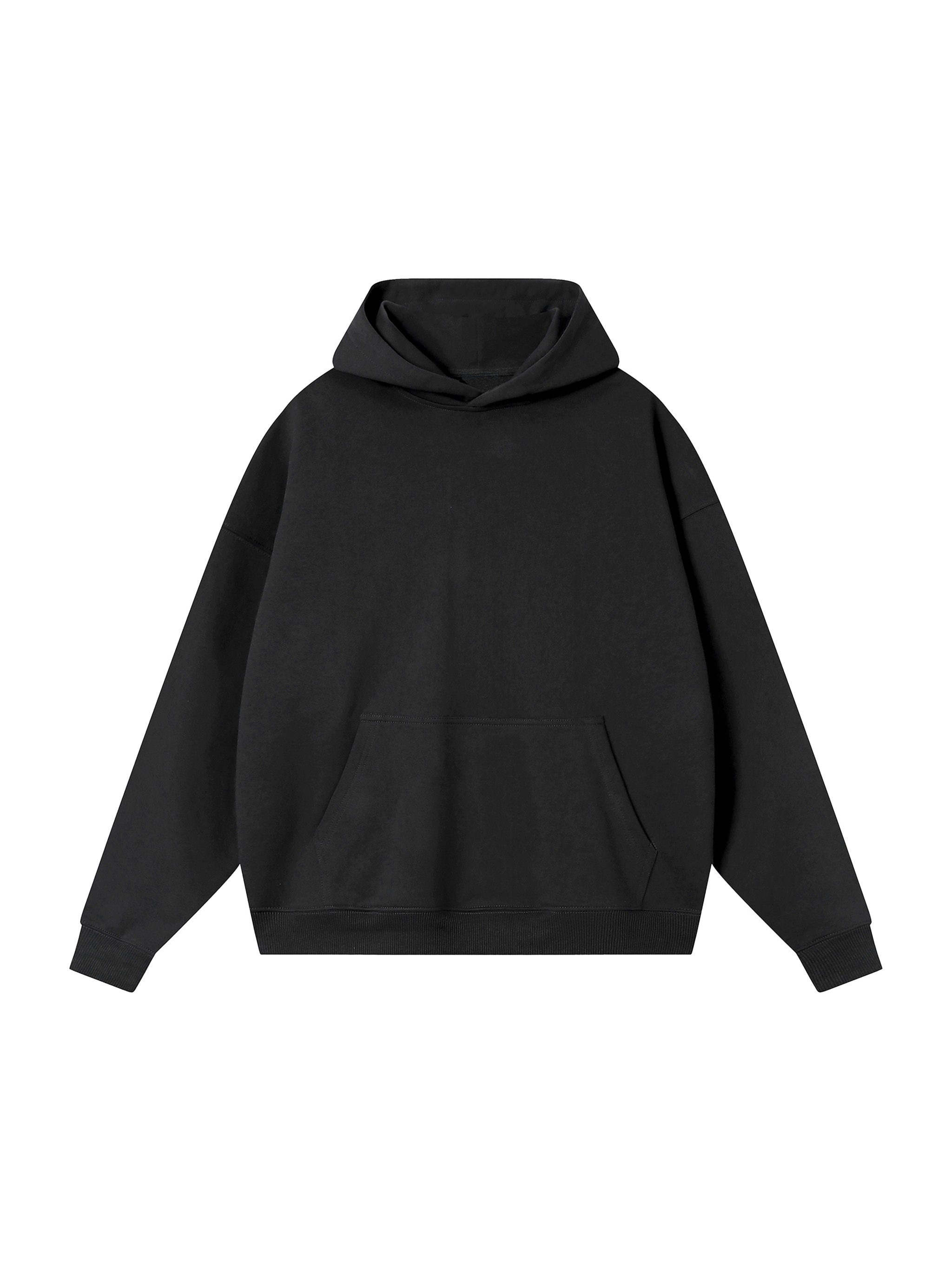Heavyweight Drop-Shoulder Hoodie — Black