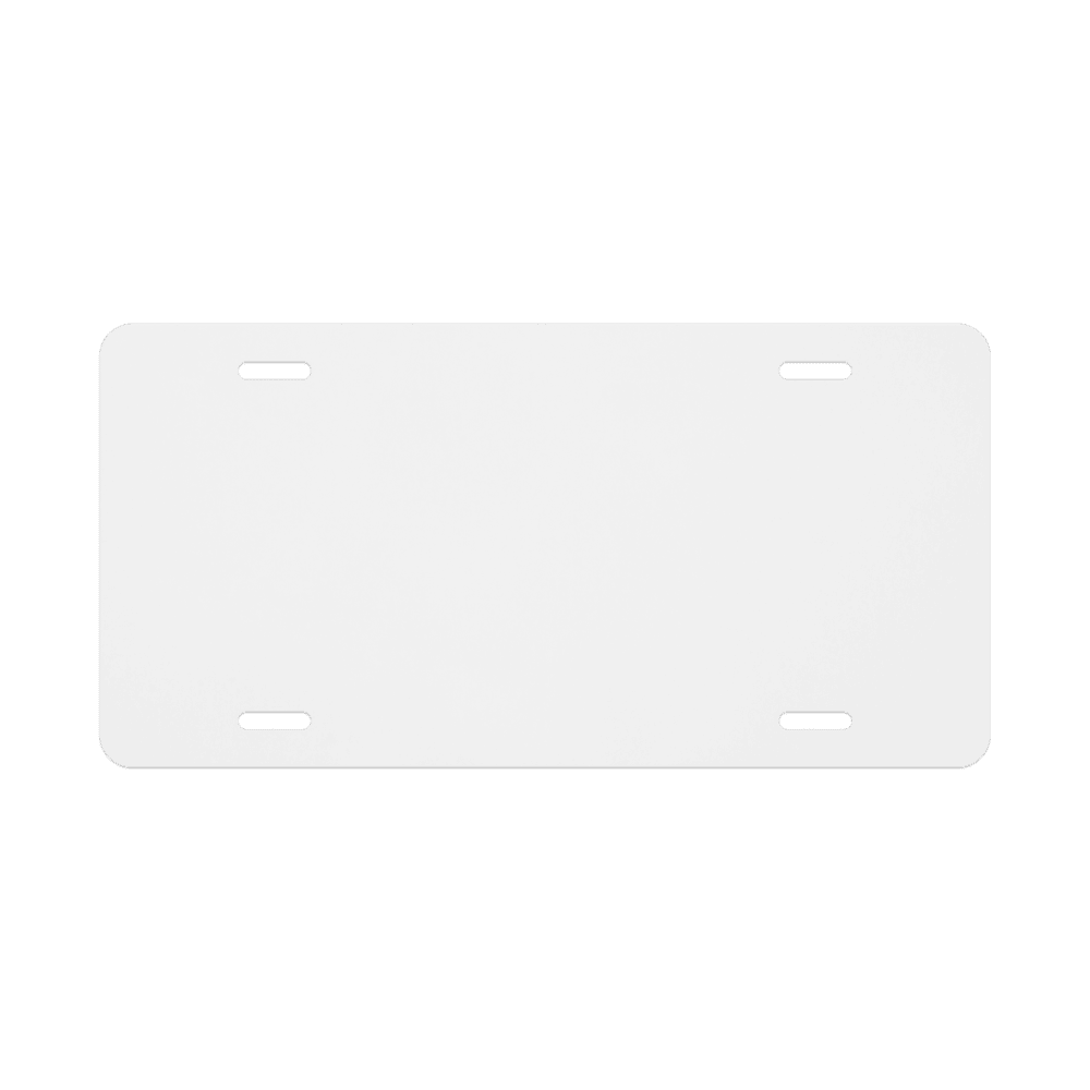 Custom Aluminum Vanity Plate — White Glossy