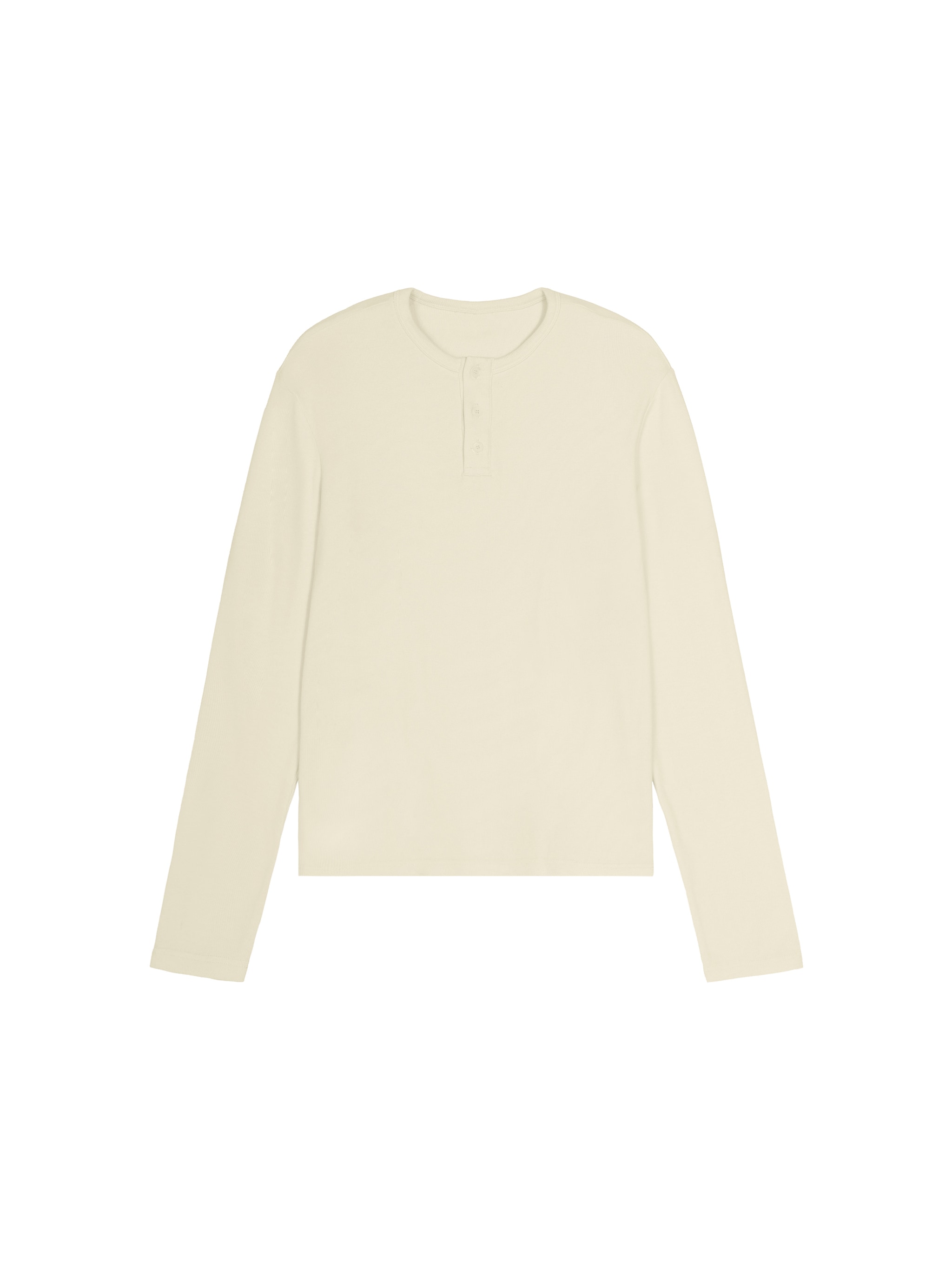 Long Sleeve Henley T-Shirt — Light Apricot