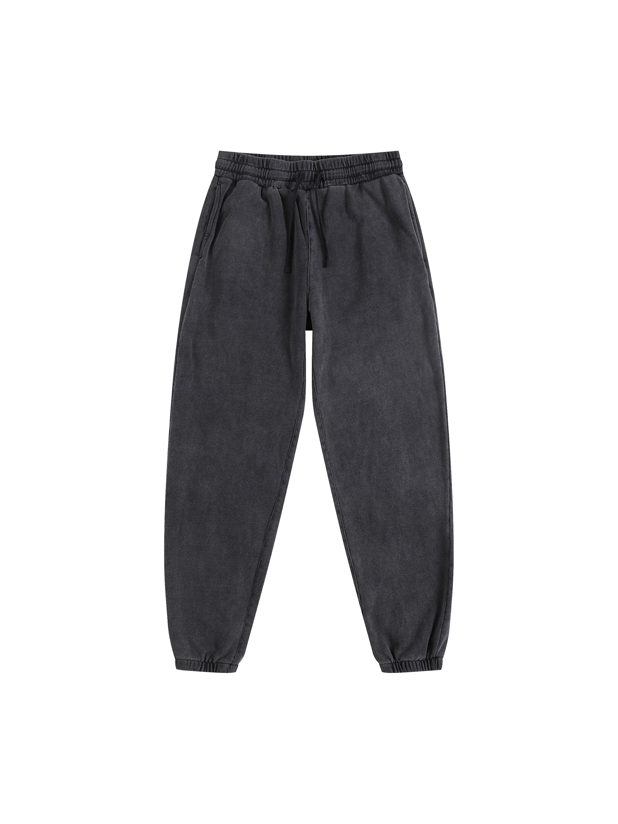 Vintage Washed Cotton Sweatpants — Black