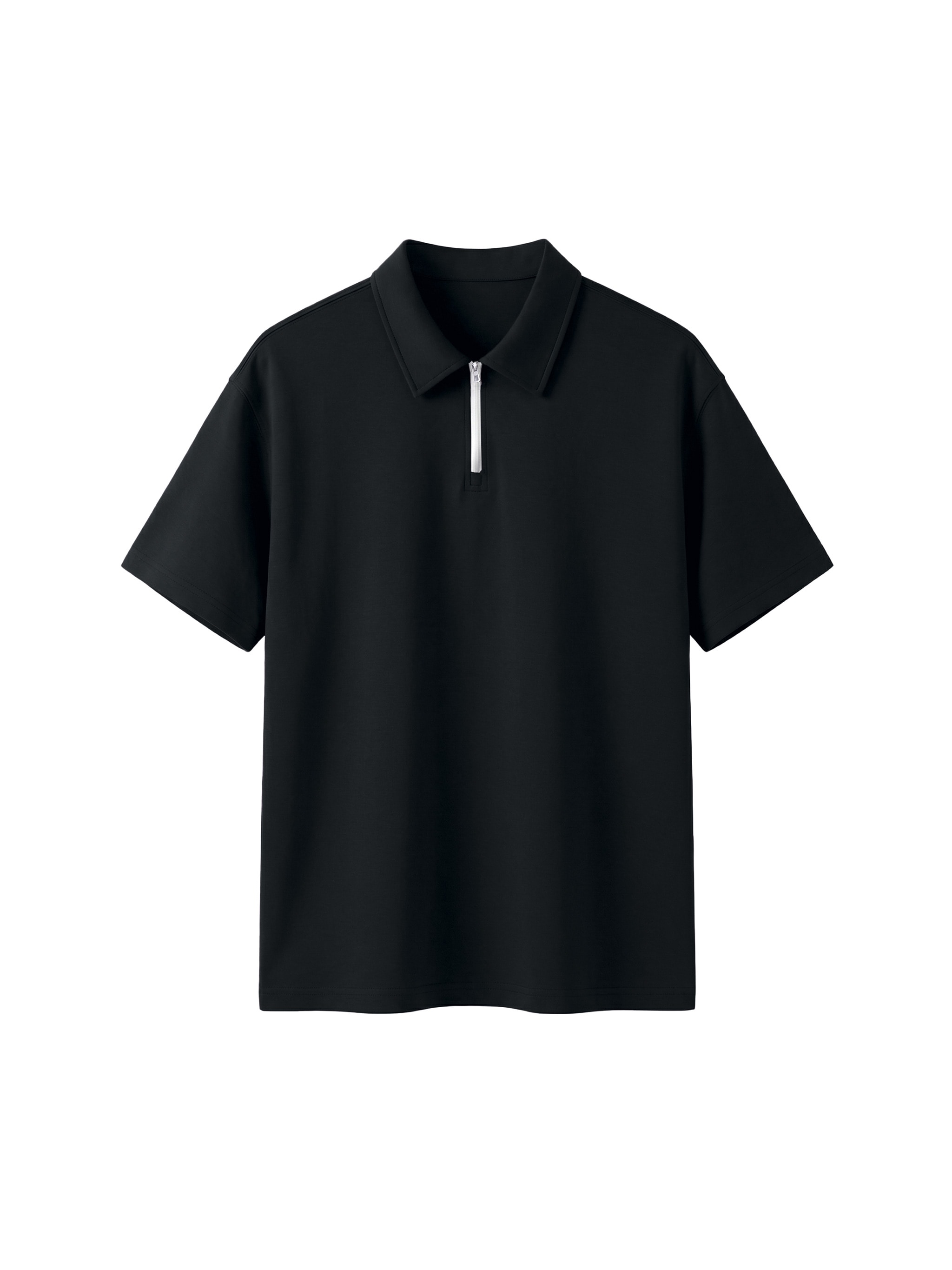 Custom Quarter-Zip Polo Shirt — Black