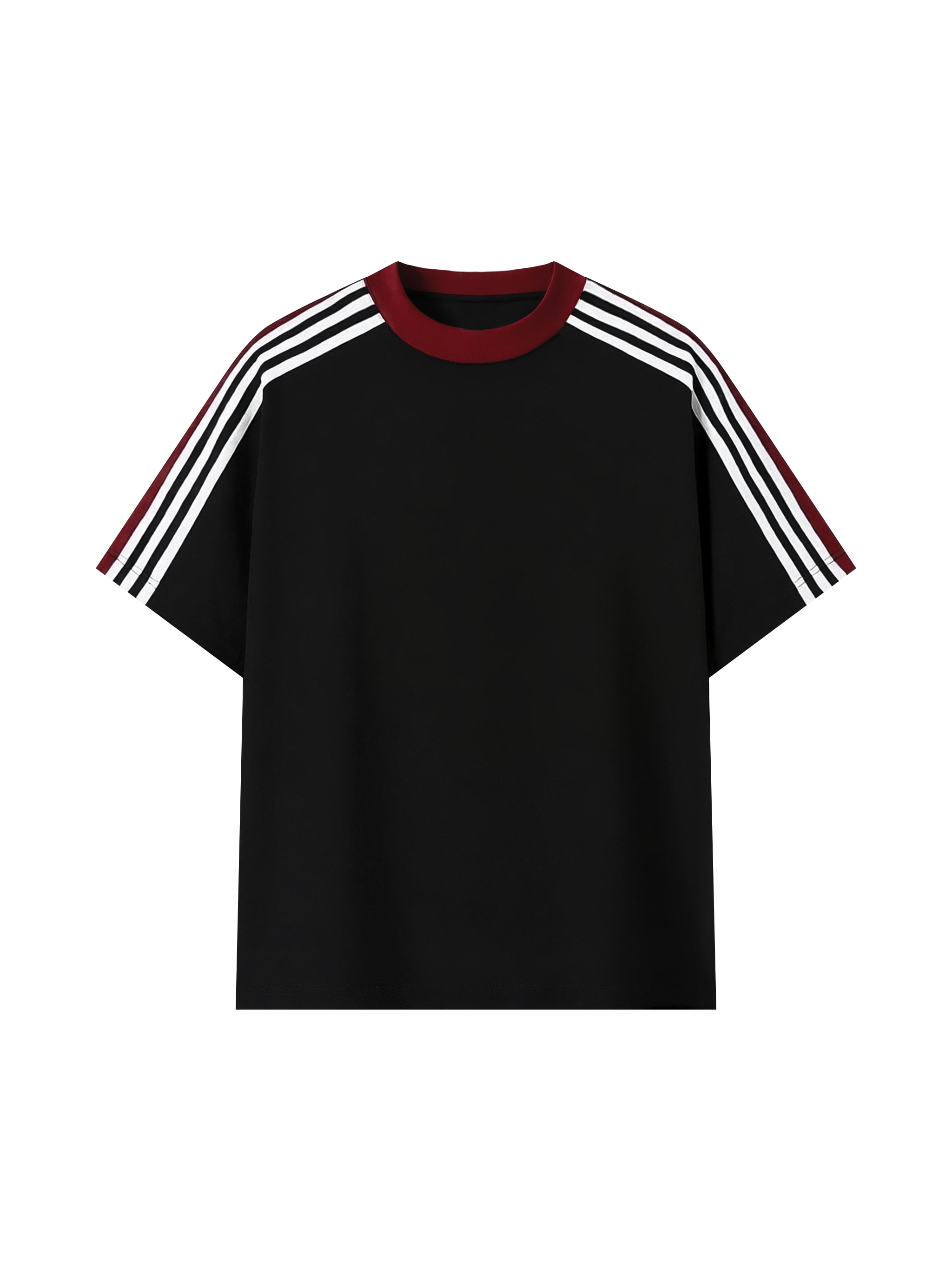 Colorblock Striped T-Shirt — Black