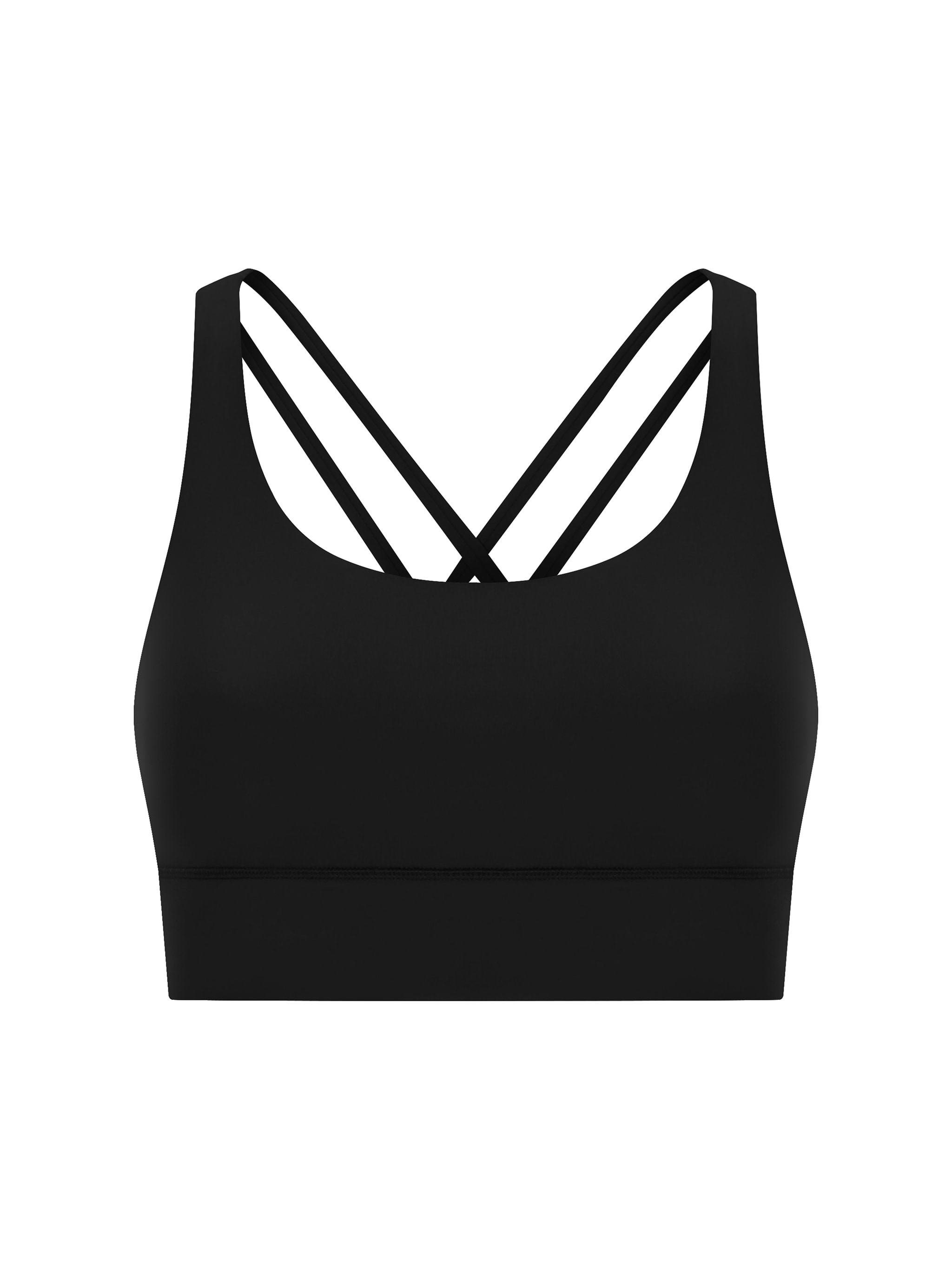 Strappy Criss-Cross Sports Bra — Black