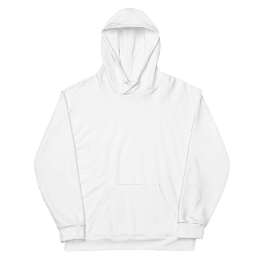 All-Over Print Recycled Unisex Hoodie — Flat lay · front