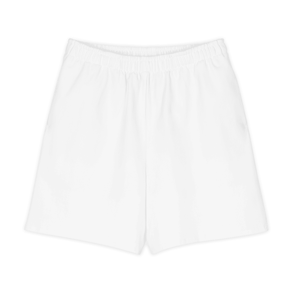 All-Over Print Long Shorts — Flat lay · front_dtfabric