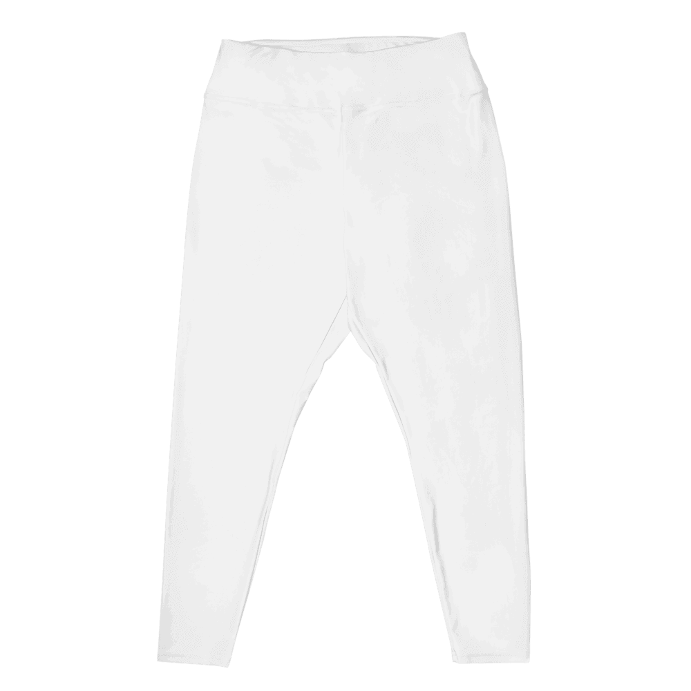 Plus Size All-Over Print Leggings — Flat lay · leg_right